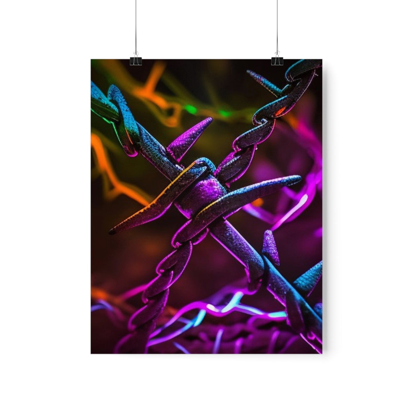 Premium Matte Vertical Posters Macro Neon Barb 4