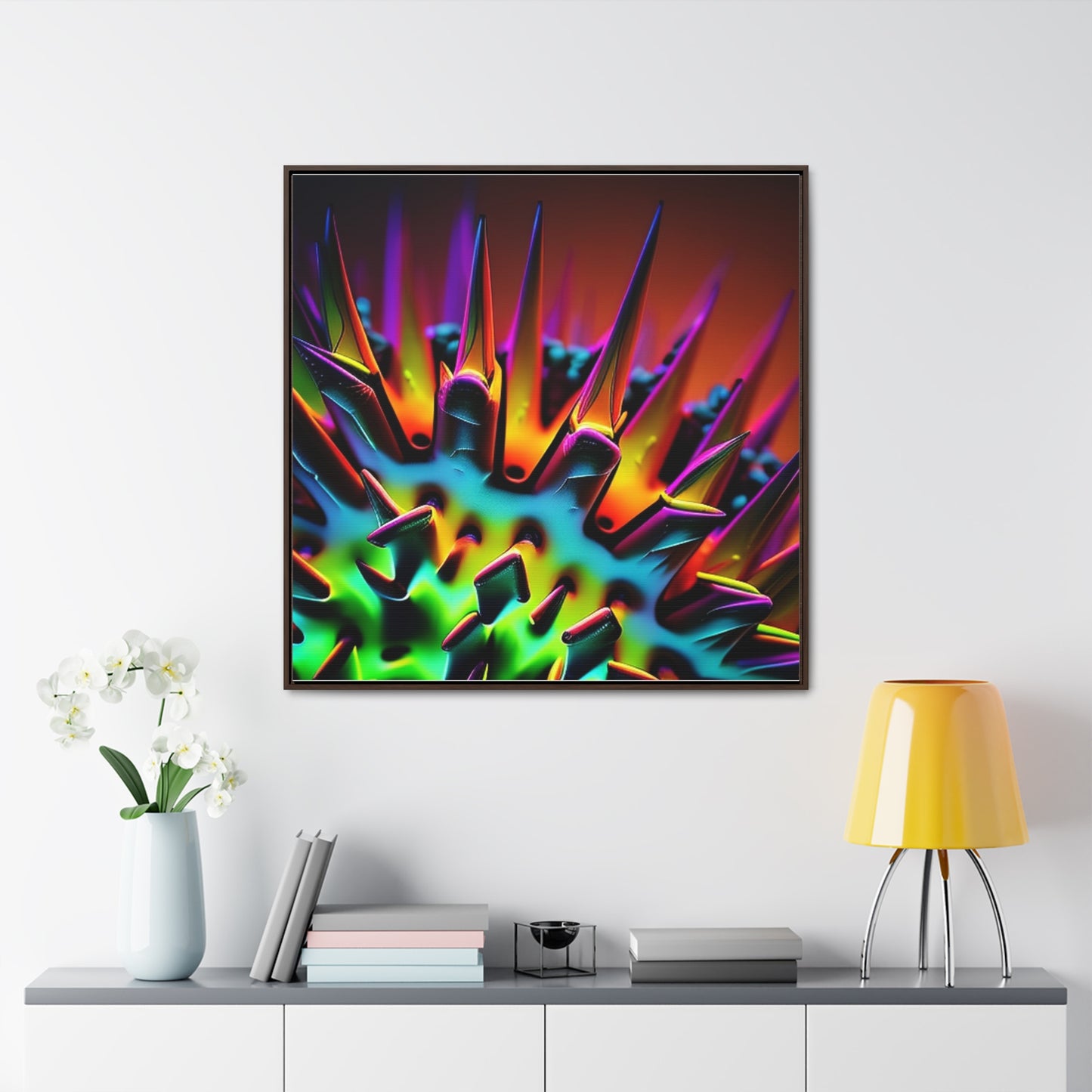 Gallery Canvas Wraps, Square Frame  Macro Neon Spike 4