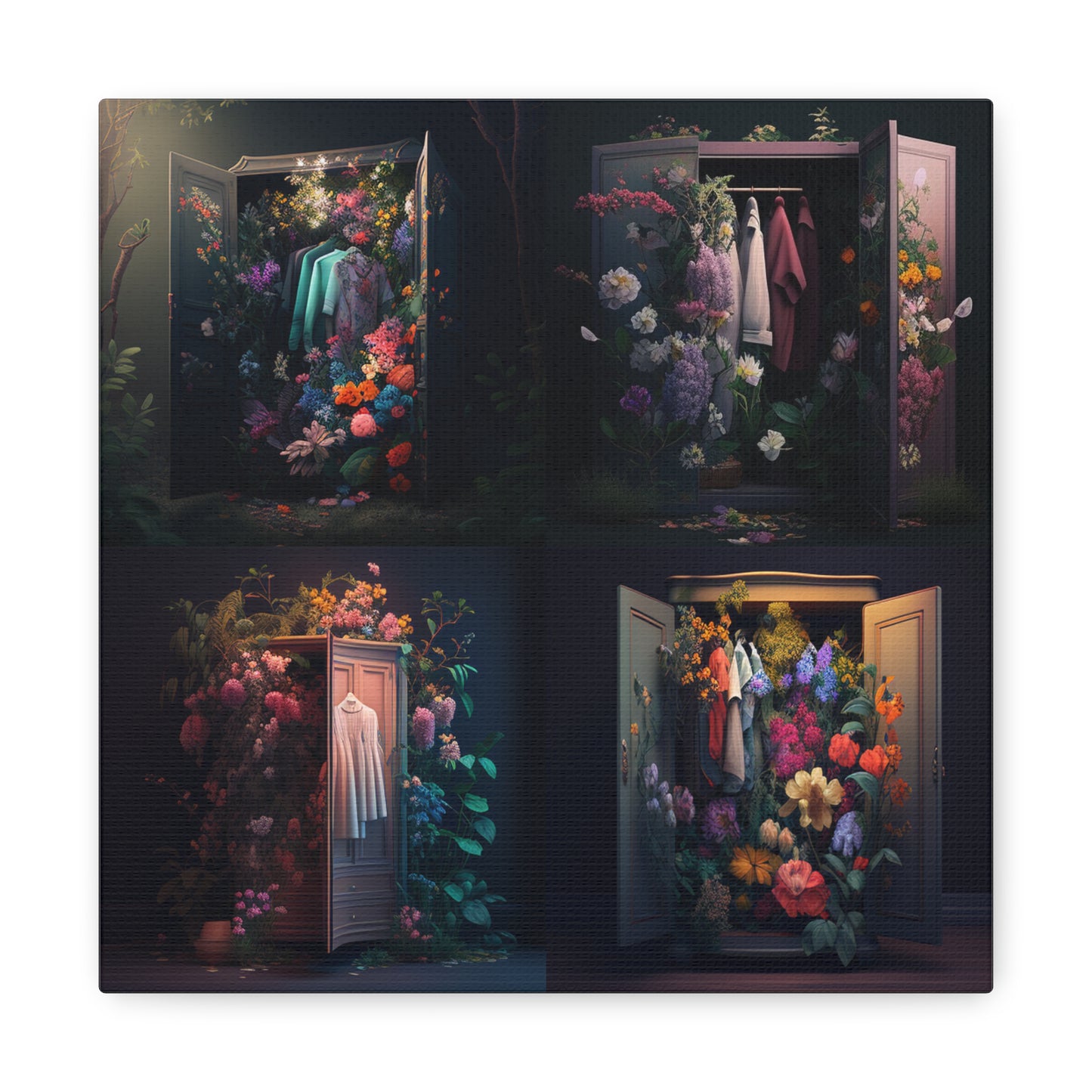 Canvas Gallery Wraps A Wardrobe Surrounded by Flowers 5