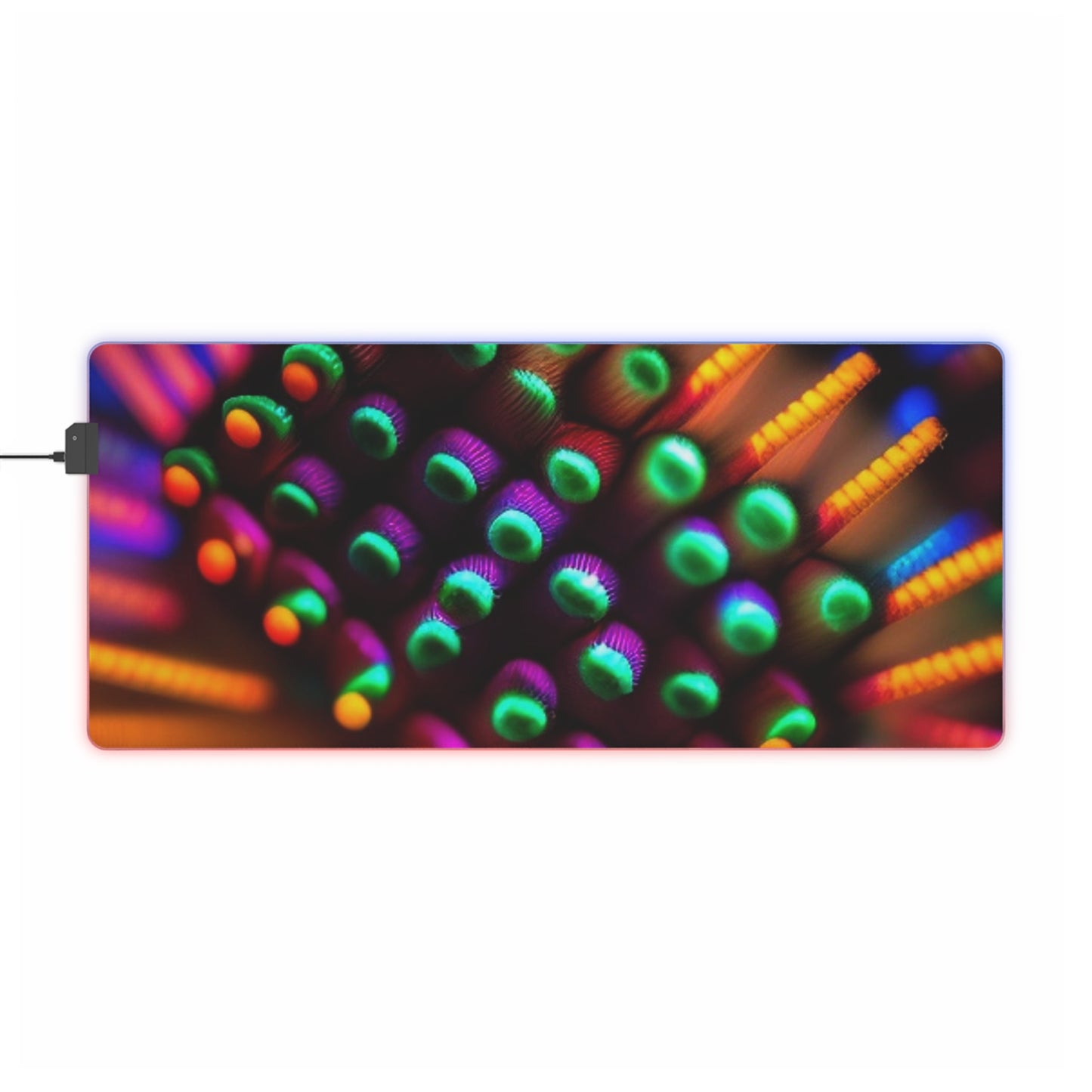 LED Gaming Mouse Pad Macro Cactus neon square 3