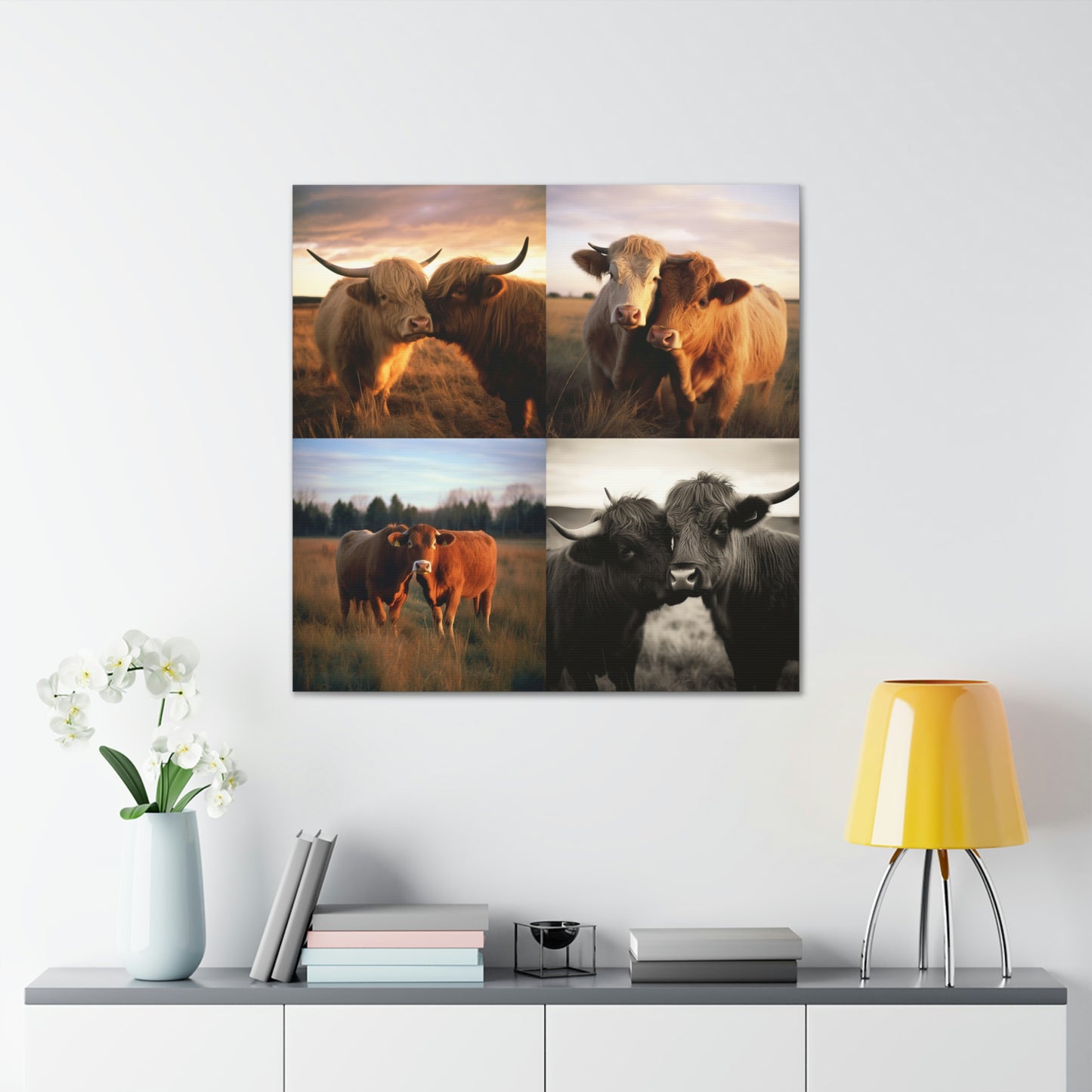 Canvas Gallery Wraps Cow Love 4 Pack