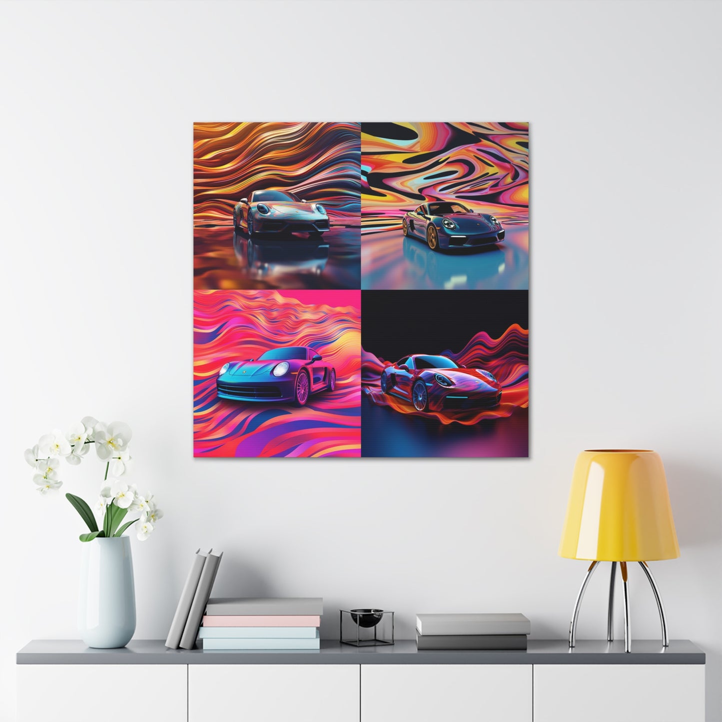 Canvas Gallery Wraps Porsche Water Fusion 4 pack