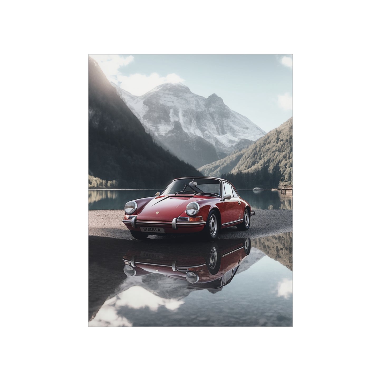 Premium Matte Vertical Posters Porsche Lake 4