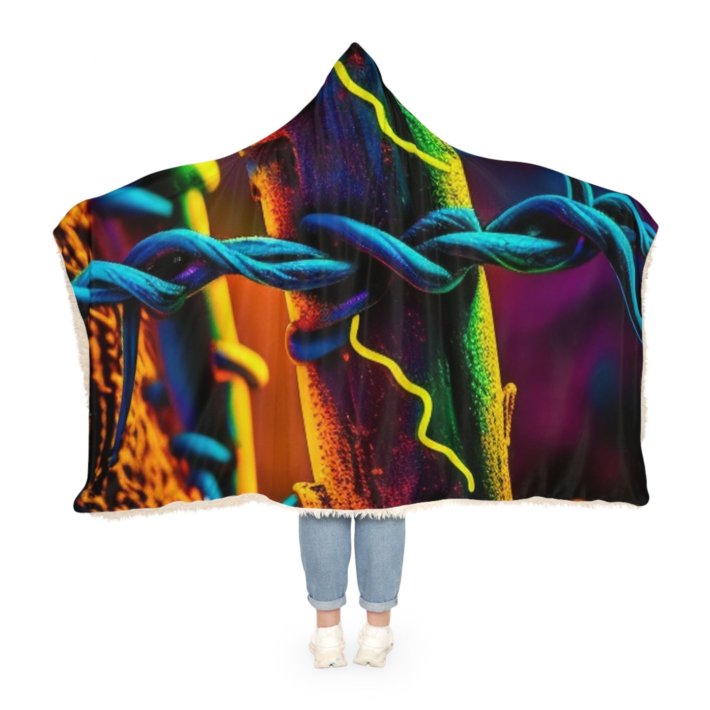 Snuggle Hooded Blanket Macro Neon Barb 2