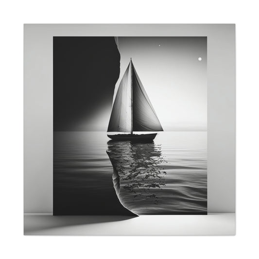 Black and White Sailboat 2