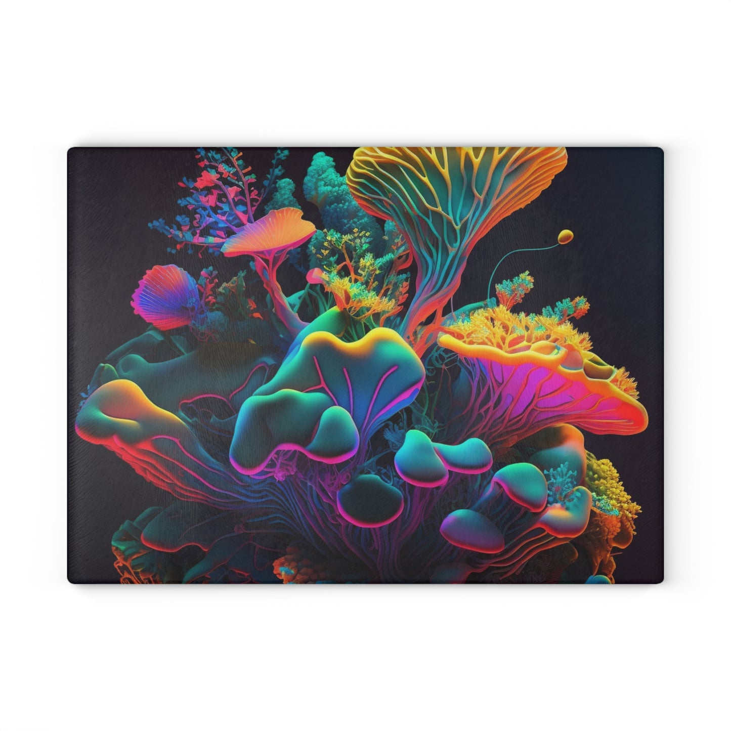 Glass Cutting Board Macro Coral Reef 1