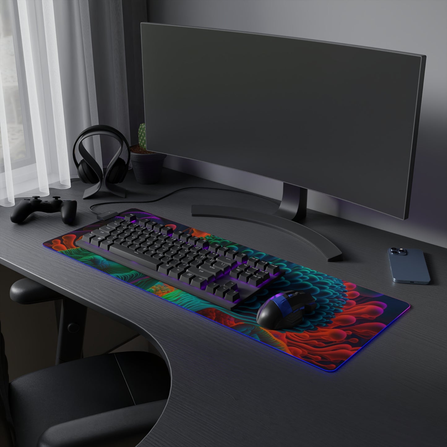 LED Gaming Mouse Pad Macro Reef Florescent 3