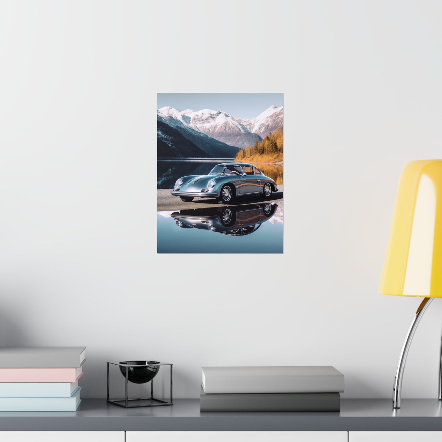 Premium Matte Vertical Posters Porsche Lake 1