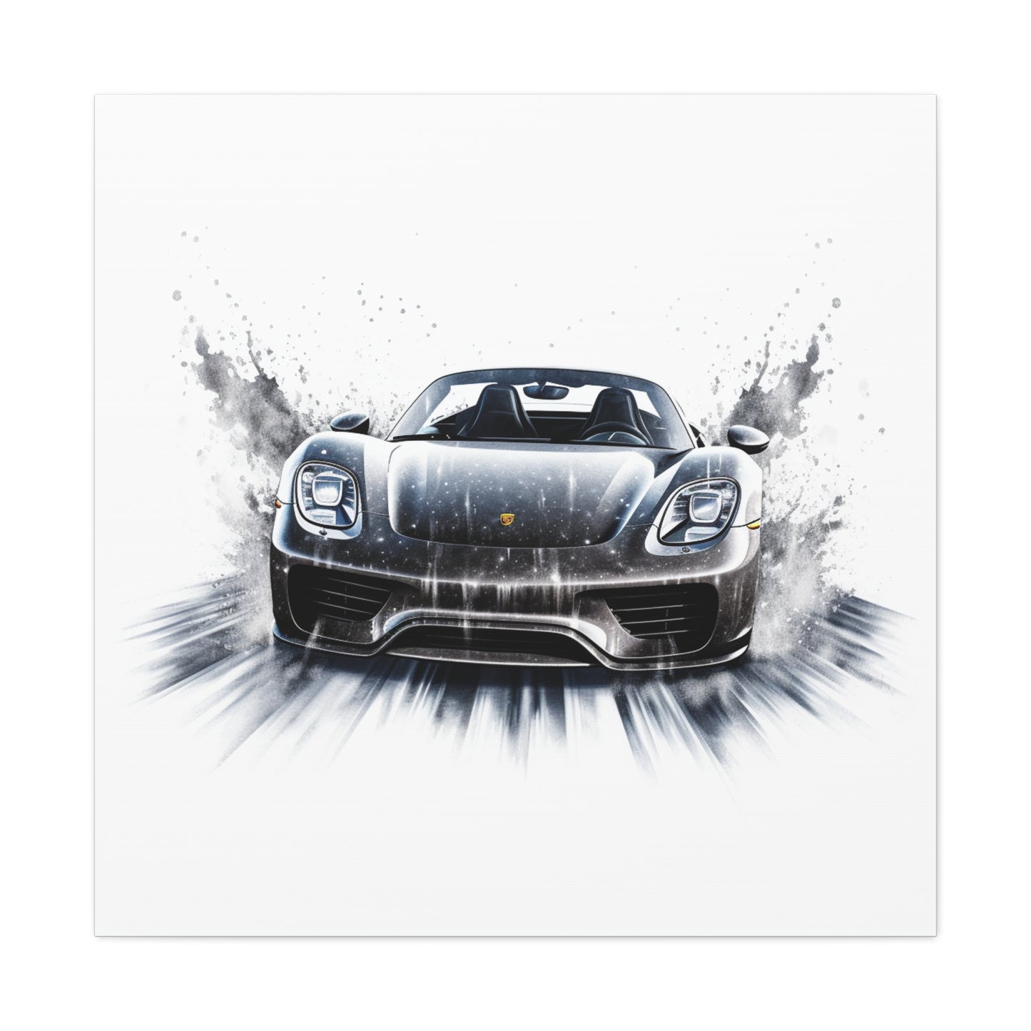 Canvas Gallery Wraps 918 Spyder white background driving fast with water splashing 3