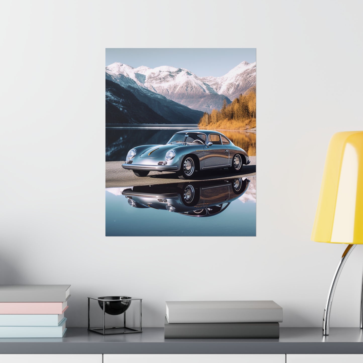 Premium Matte Vertical Posters Porsche Lake 1