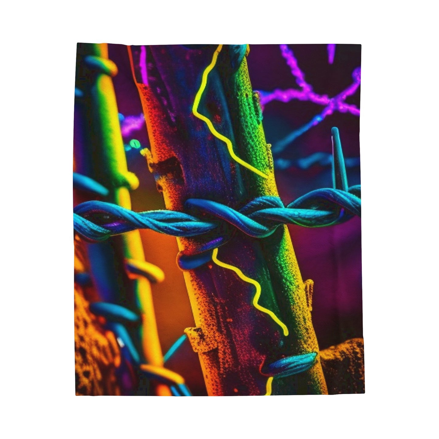 Velveteen Plush Blanket Macro Neon Barb 2
