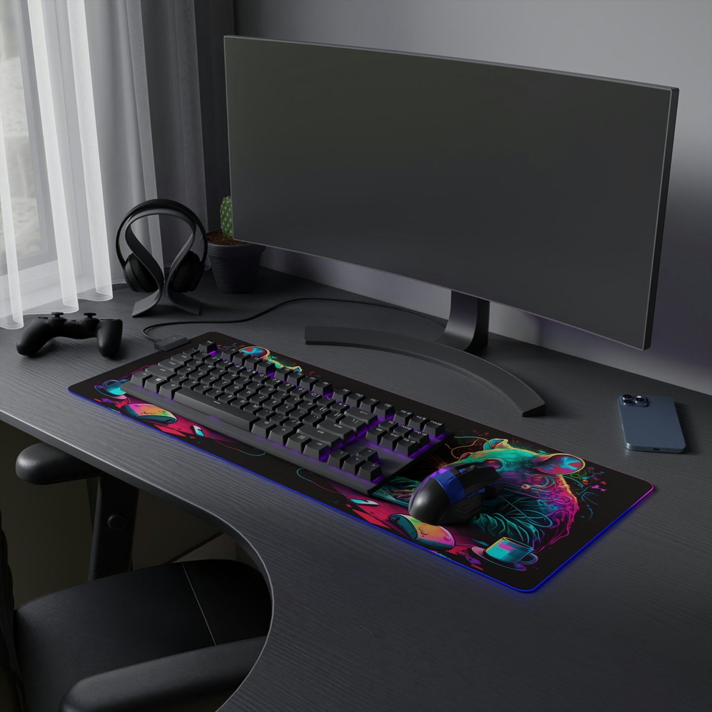 LED Gaming Mouse Pad Neon Mouse 3