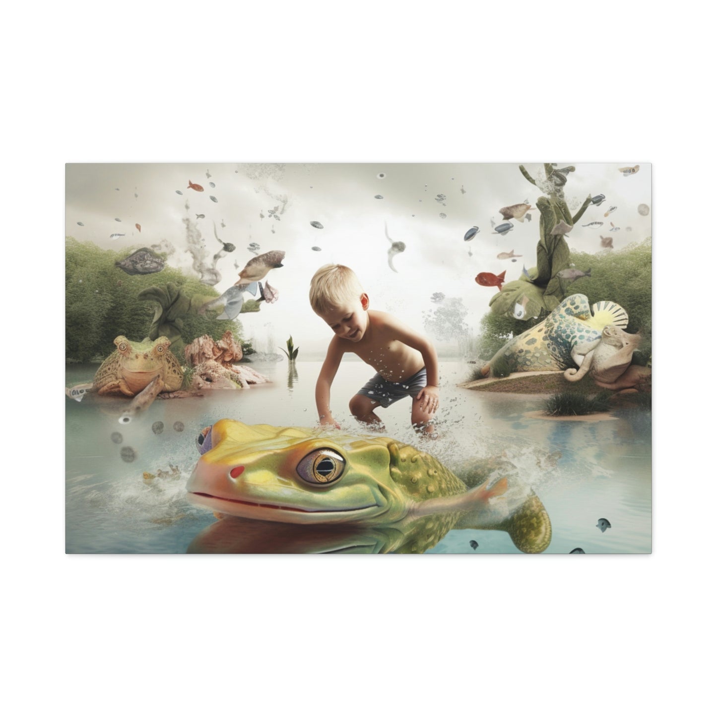 Canvas Gallery Wraps Boy Frog 5