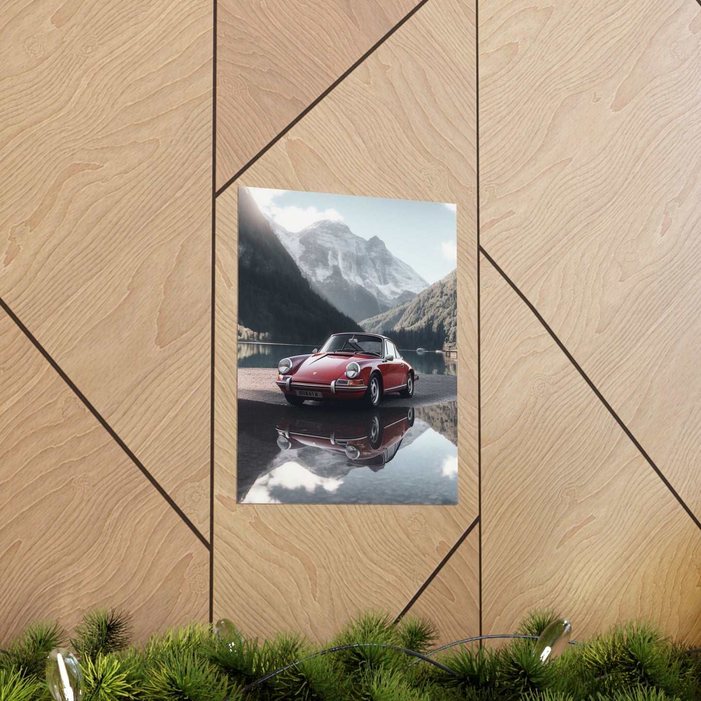 Premium Matte Vertical Posters Porsche Lake 4