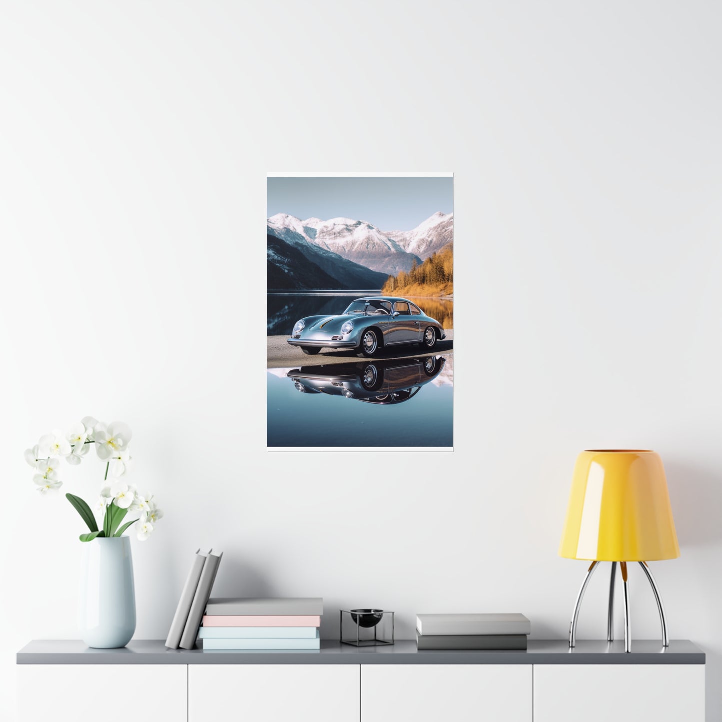 Premium Matte Vertical Posters Porsche Lake 1