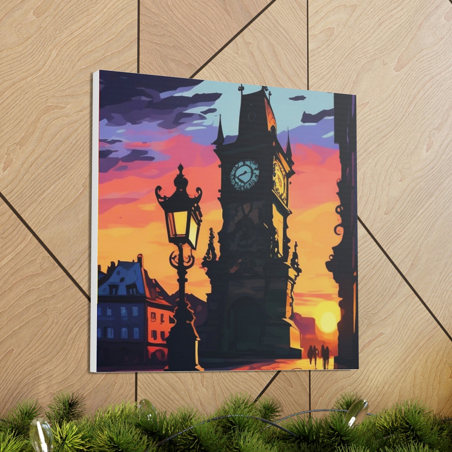 colorful clock tower abstract