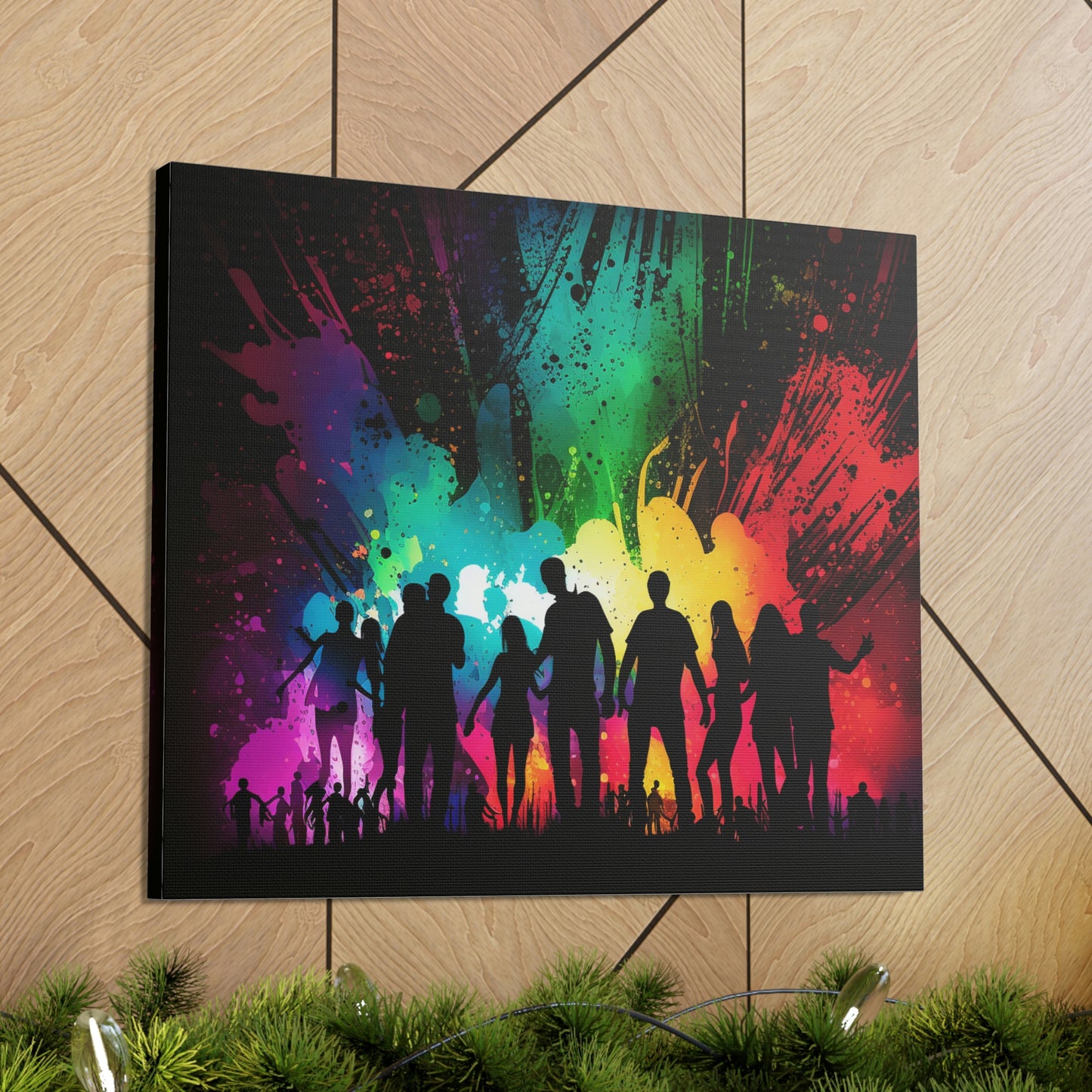 Canvas Gallery Wraps Silhouettes Color Party 1