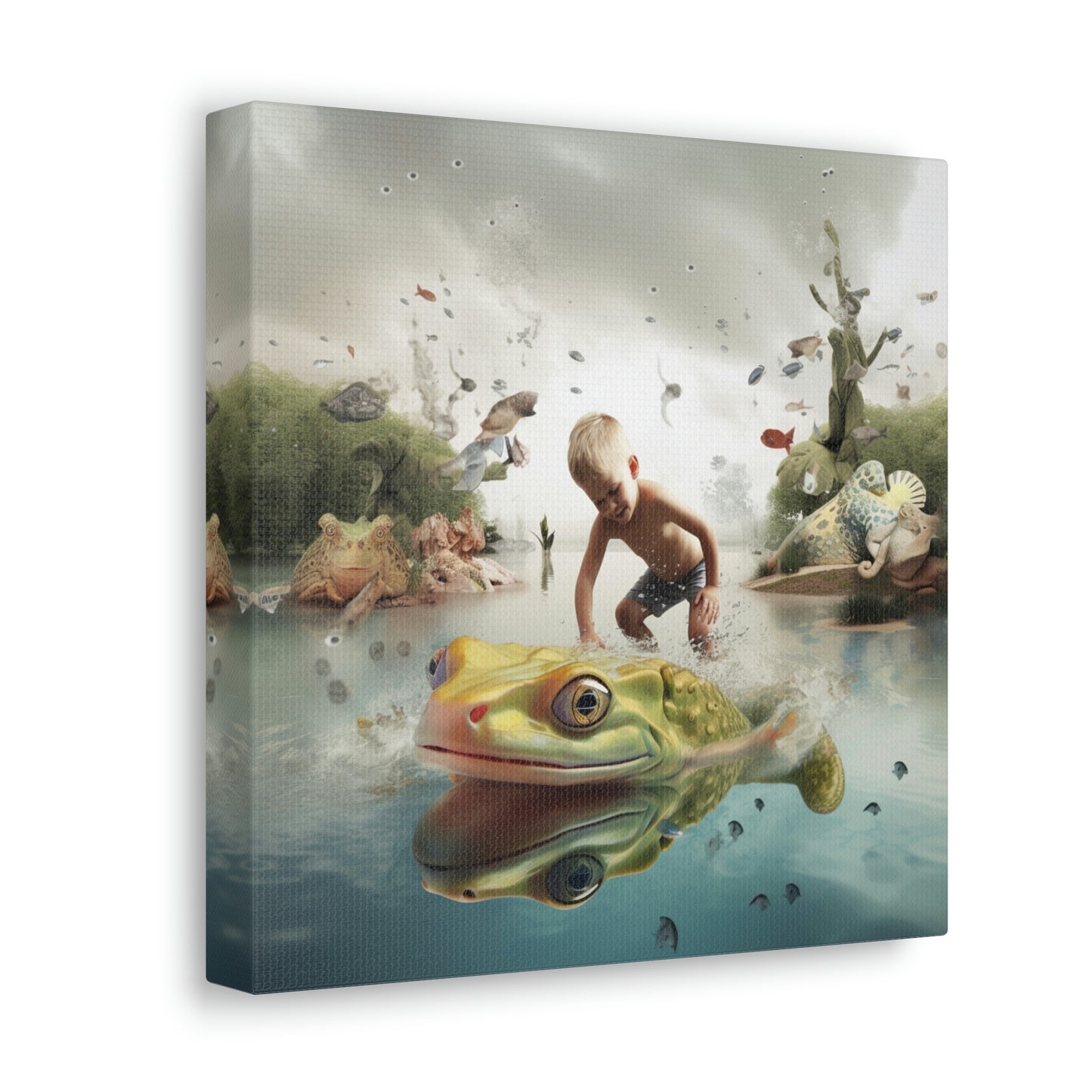 Canvas Gallery Wraps Boy Frog 5