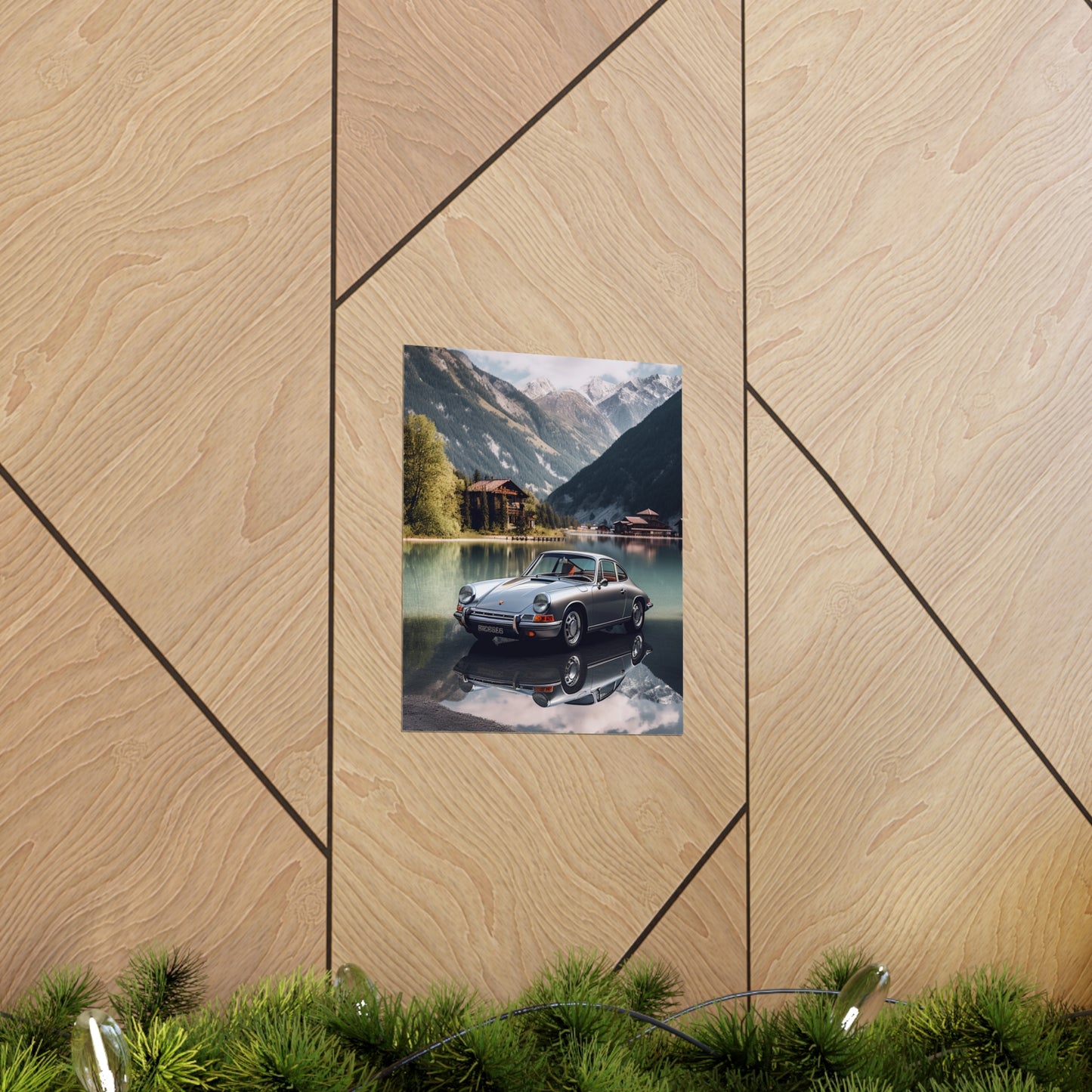 Premium Matte Vertical Posters Porsche Lake 2