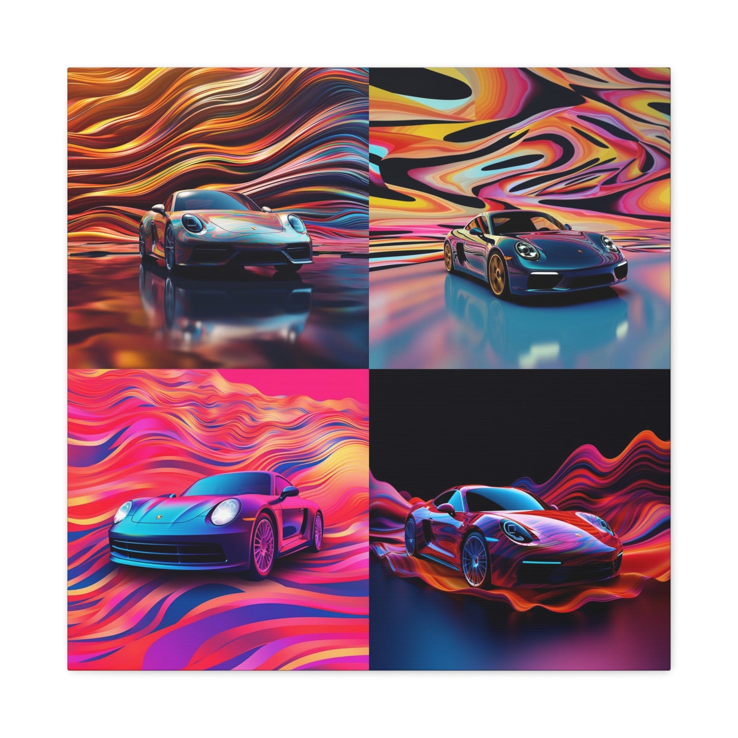 Canvas Gallery Wraps Porsche Water Fusion 4 pack