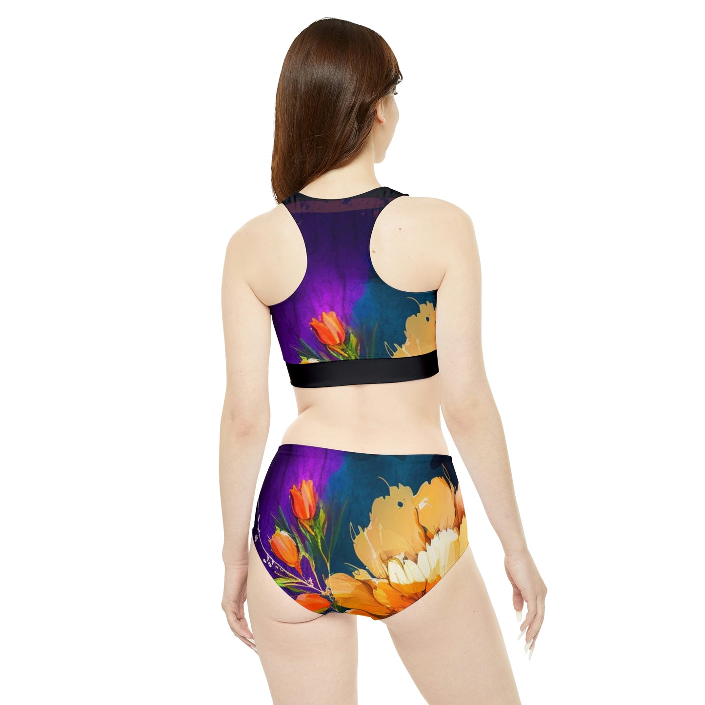 Sporty Bikini Set (AOP) Bright Spring Flowers 4