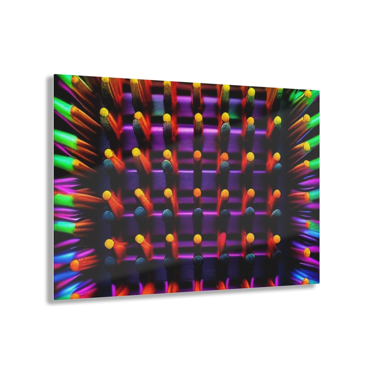 Acrylic Prints Macro Cactus neon square 2