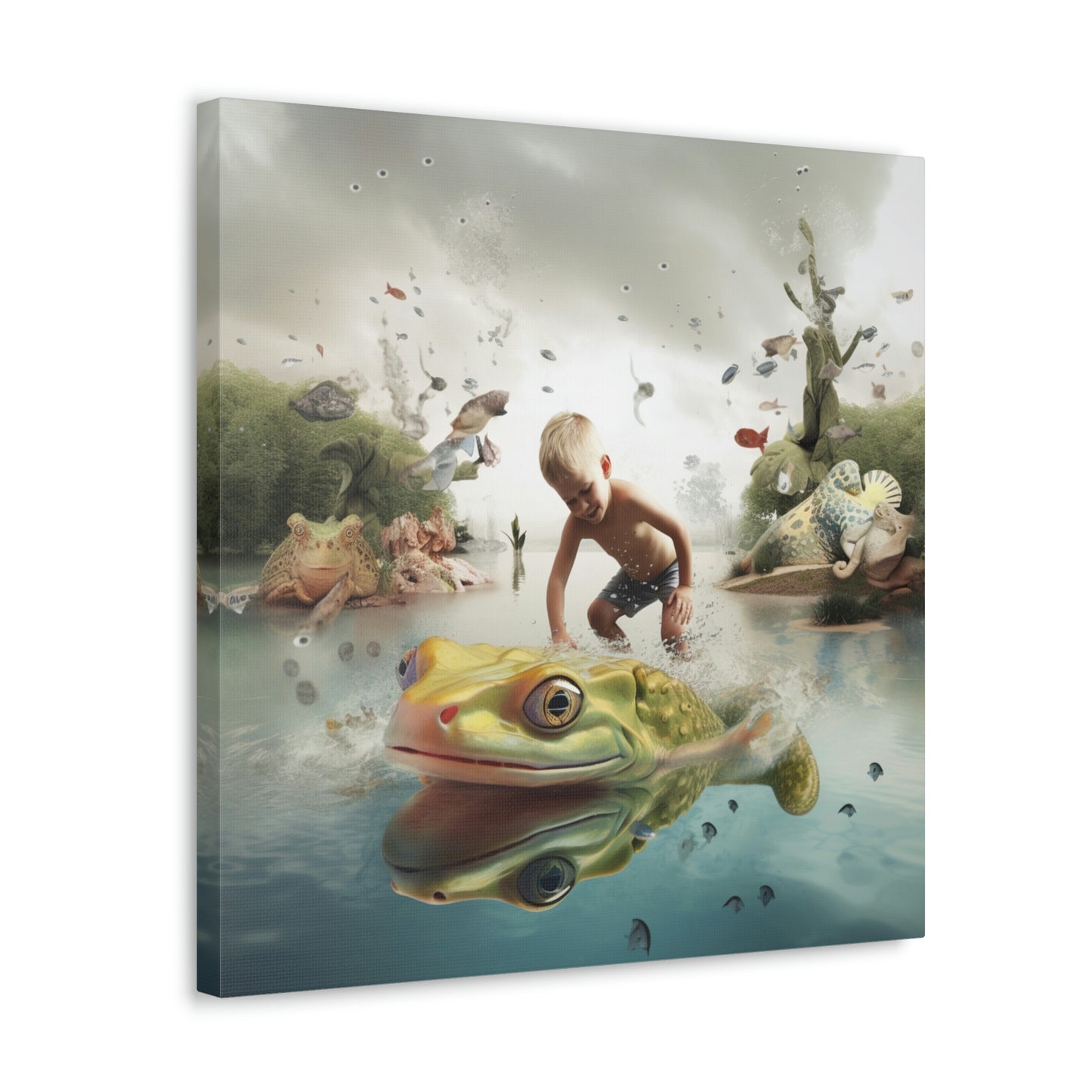 Canvas Gallery Wraps Boy Frog 5