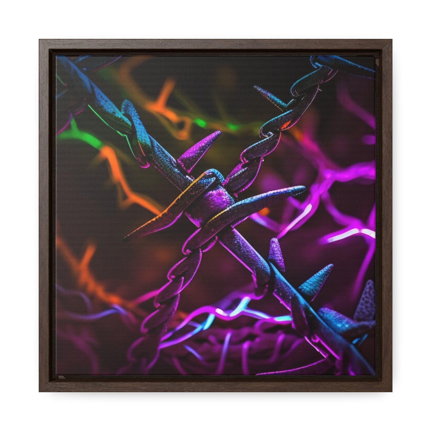 Gallery Canvas Wraps, Square Frame Macro Neon Barb 4