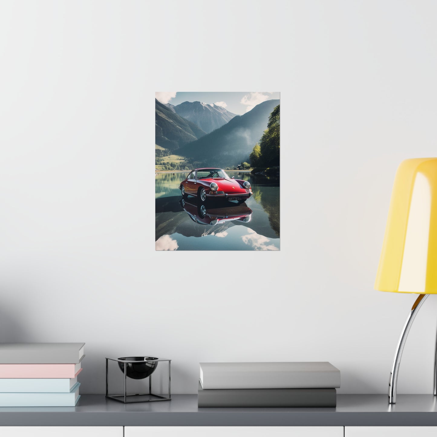 Premium Matte Vertical Posters Porsche Lake 3