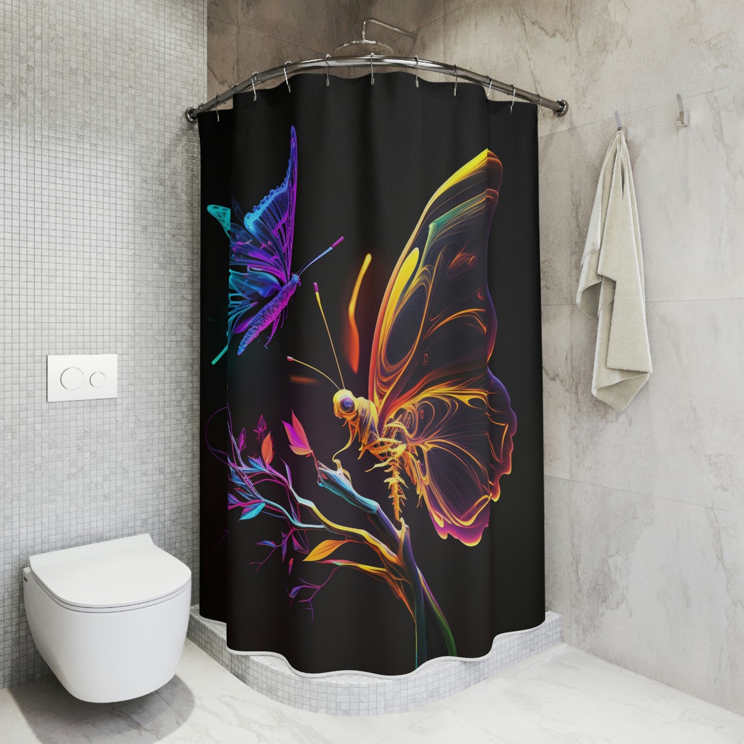 Polyester Shower Curtain glow fusion 2