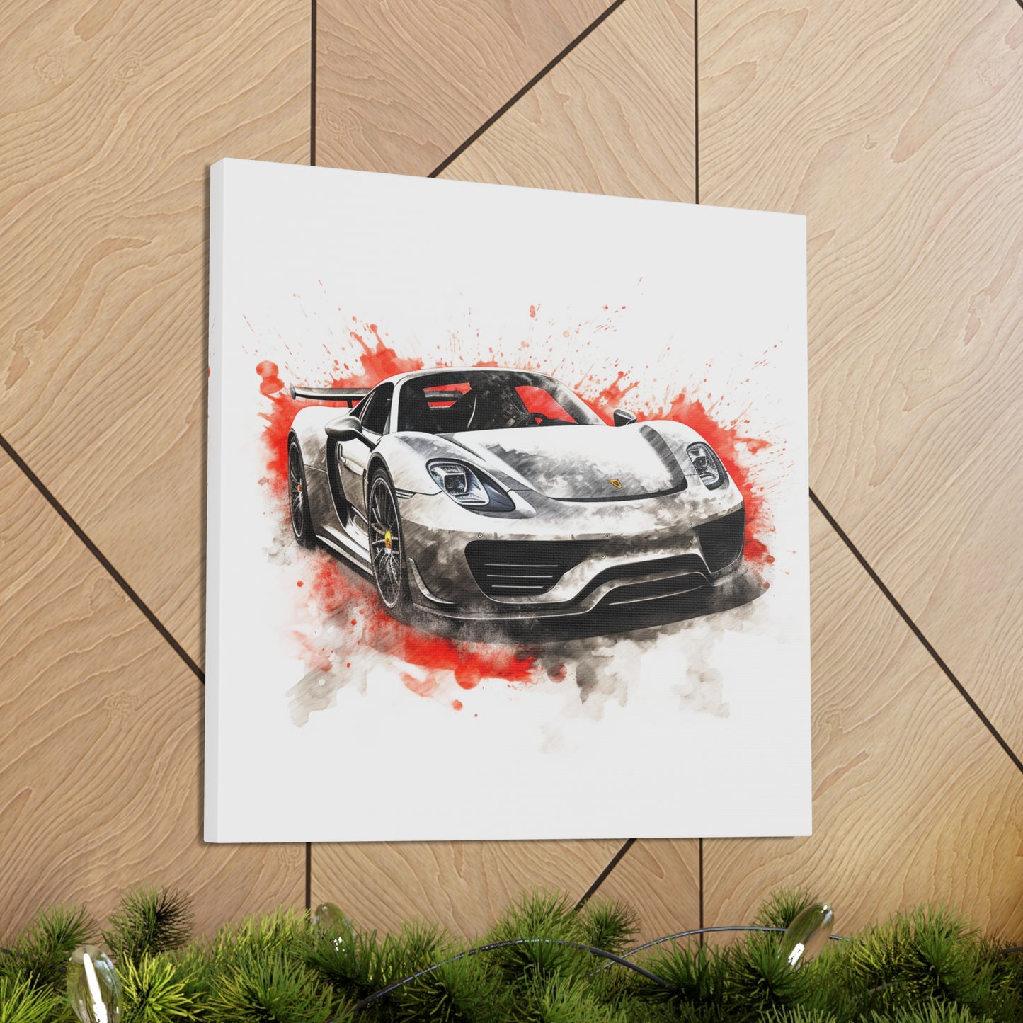 Canvas Gallery Wraps 918 Spyder white background driving fast with water splashing 4