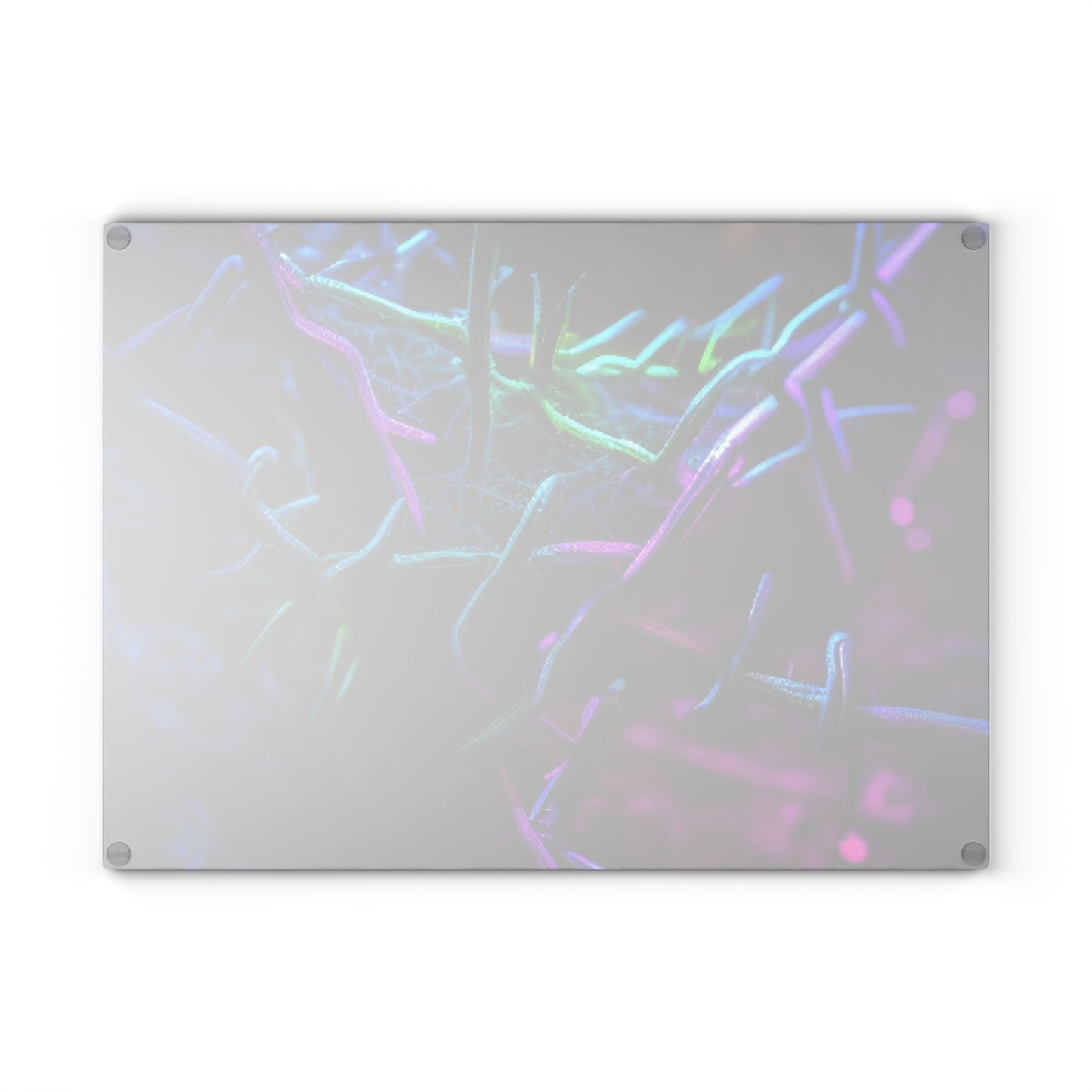 Glass Cutting Board Macro Neon Barb 3