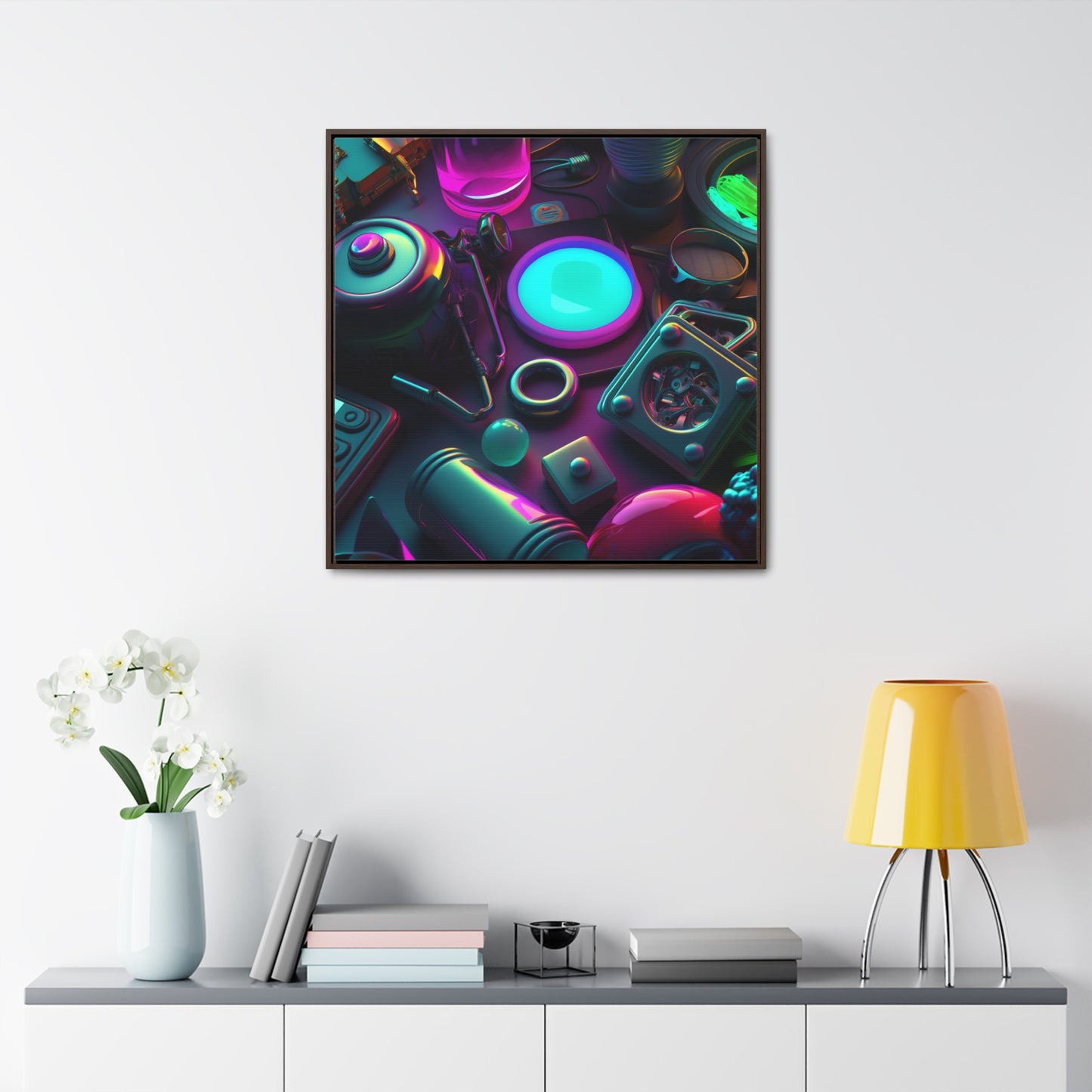 Gallery Canvas Wraps, Square Frame Neon Glow 4