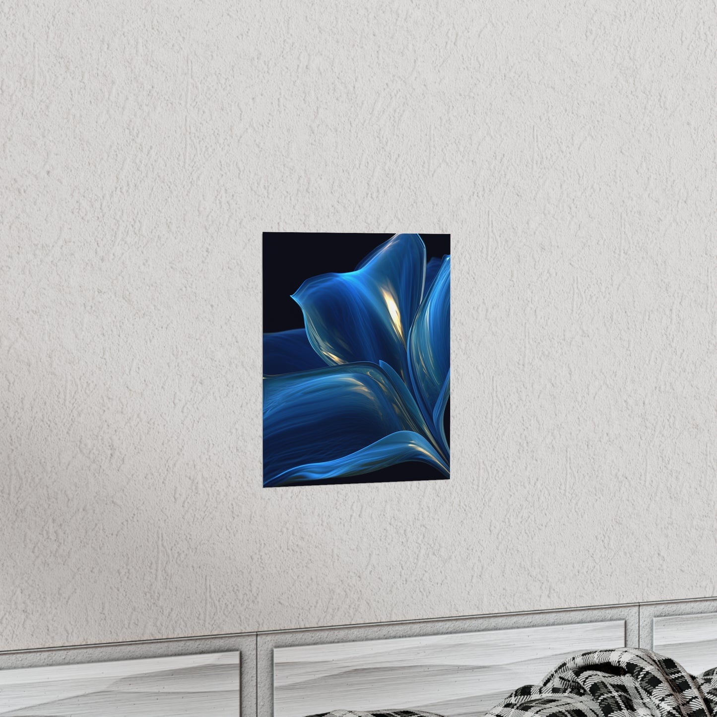 Premium Matte Vertical Posters Abstract Blue Tulip 1