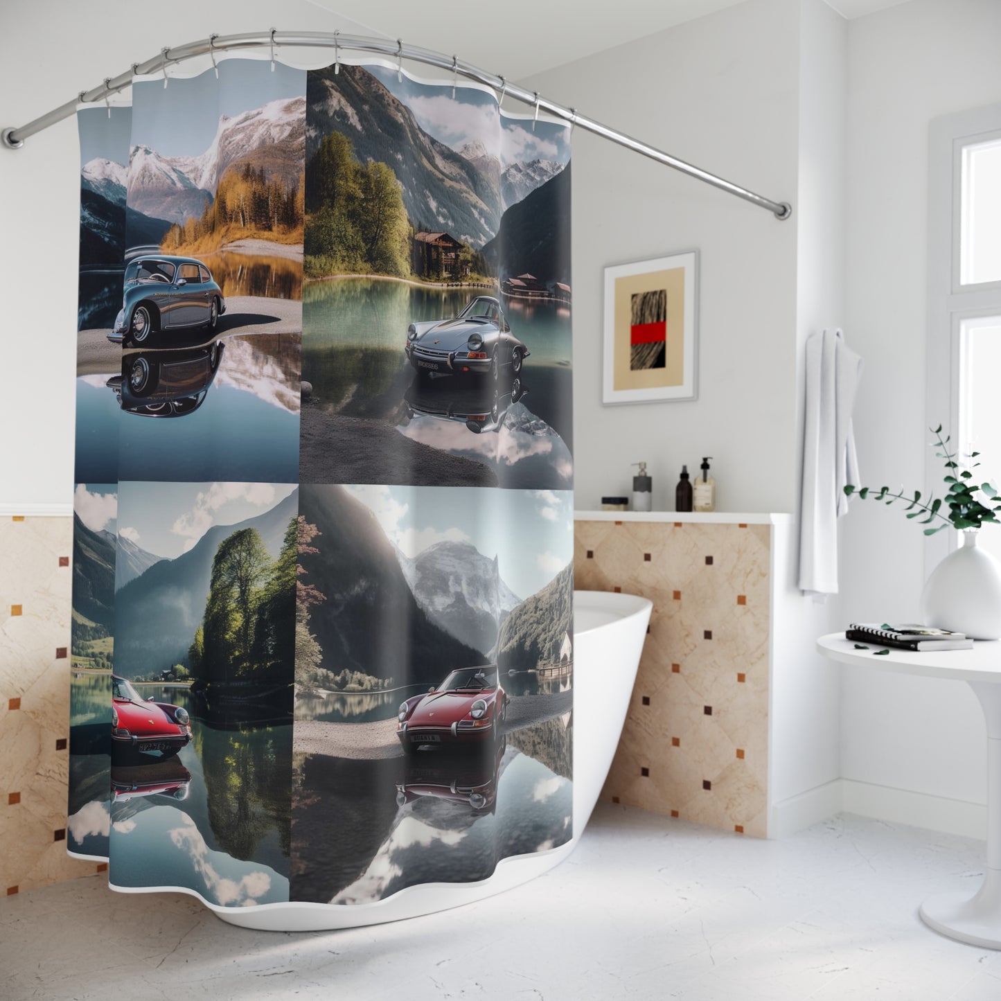 Polyester Shower Curtain Porsche Lake 5