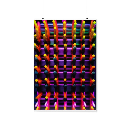 posters Macro Cactus neon square 2