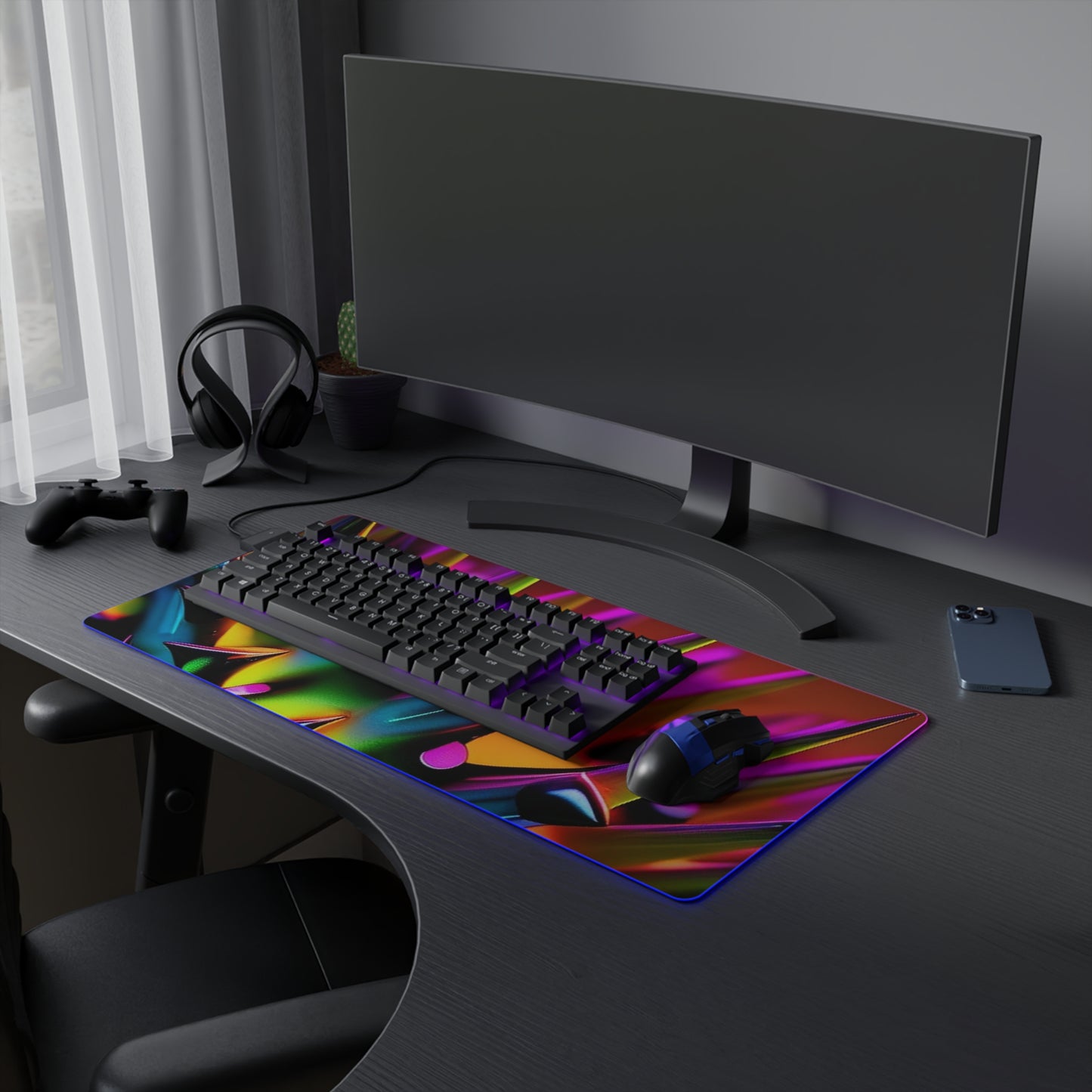 LED Gaming Mouse Pad Macro Neon Spike 1