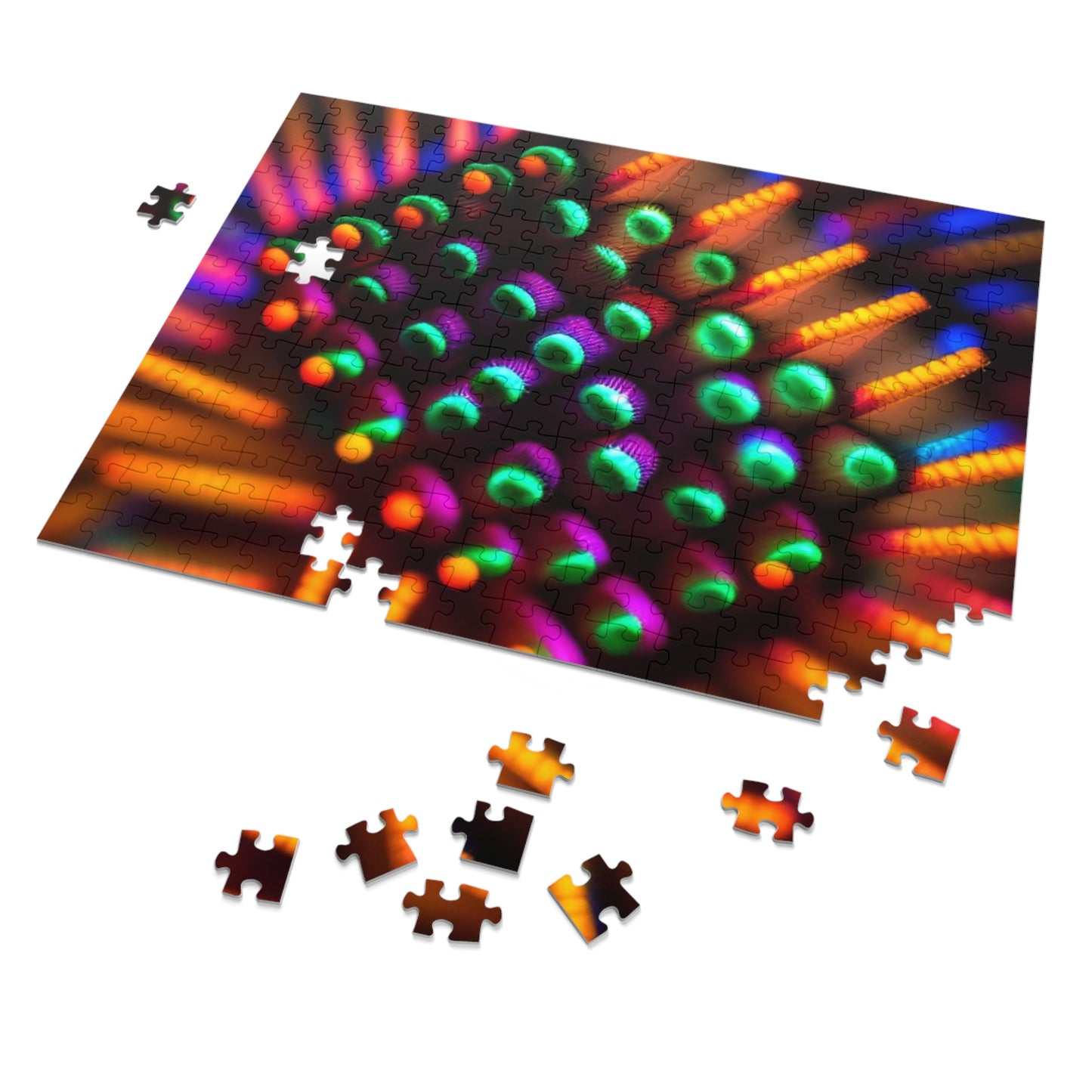 Jigsaw Puzzle (30, 110, 252, 500,1000-Piece) Macro Cactus neon square 3