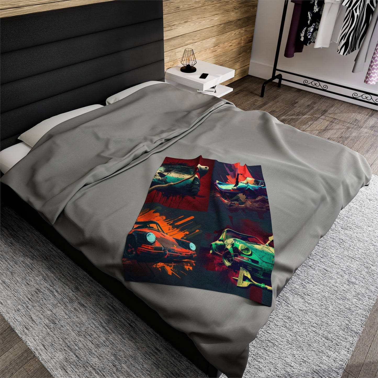 Velveteen Plush Blanket Porsche Abstract 5