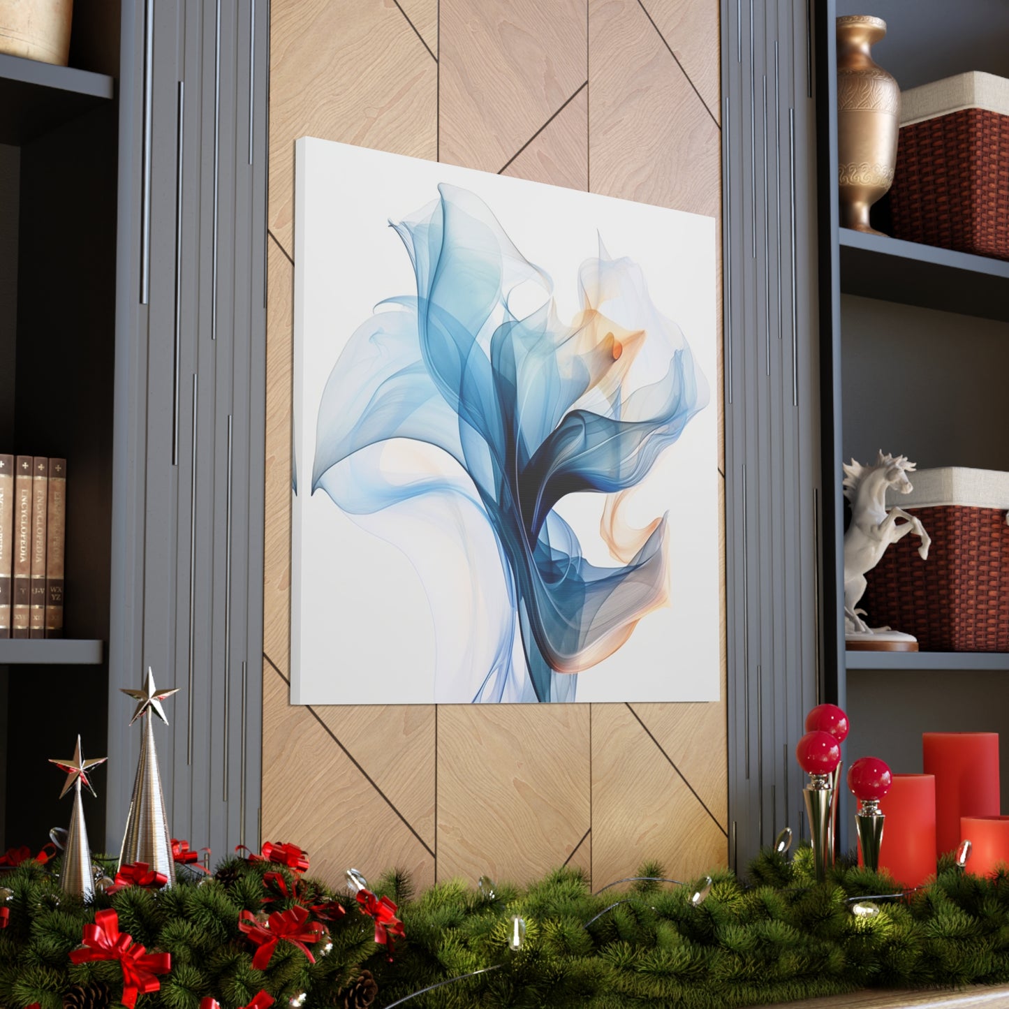 Canvas Gallery Wraps Blue Tluip Abstract 3