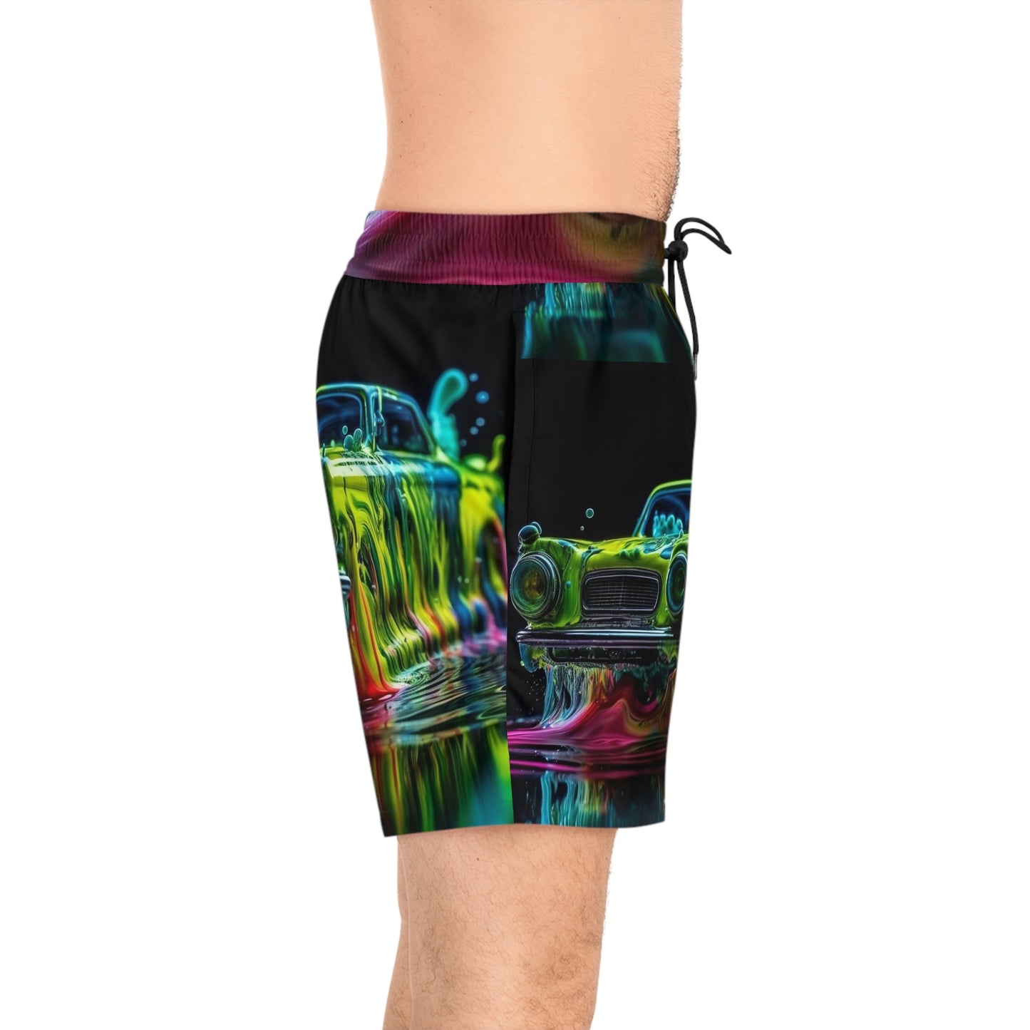 Men's Mid-Length Swim Shorts (AOP) Hotrod Water 3