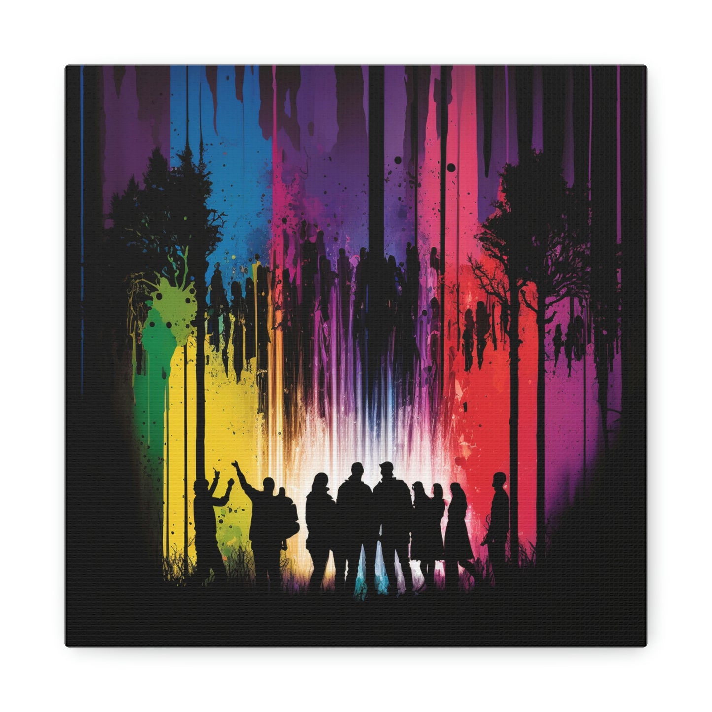 Canvas Gallery Wraps Silhouettes Color Party 3