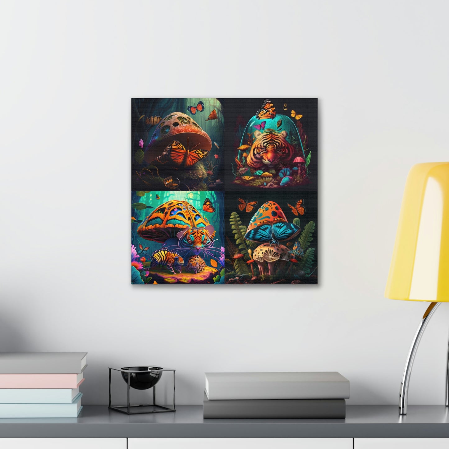 Abstract colorful butterfly tiger mushroom