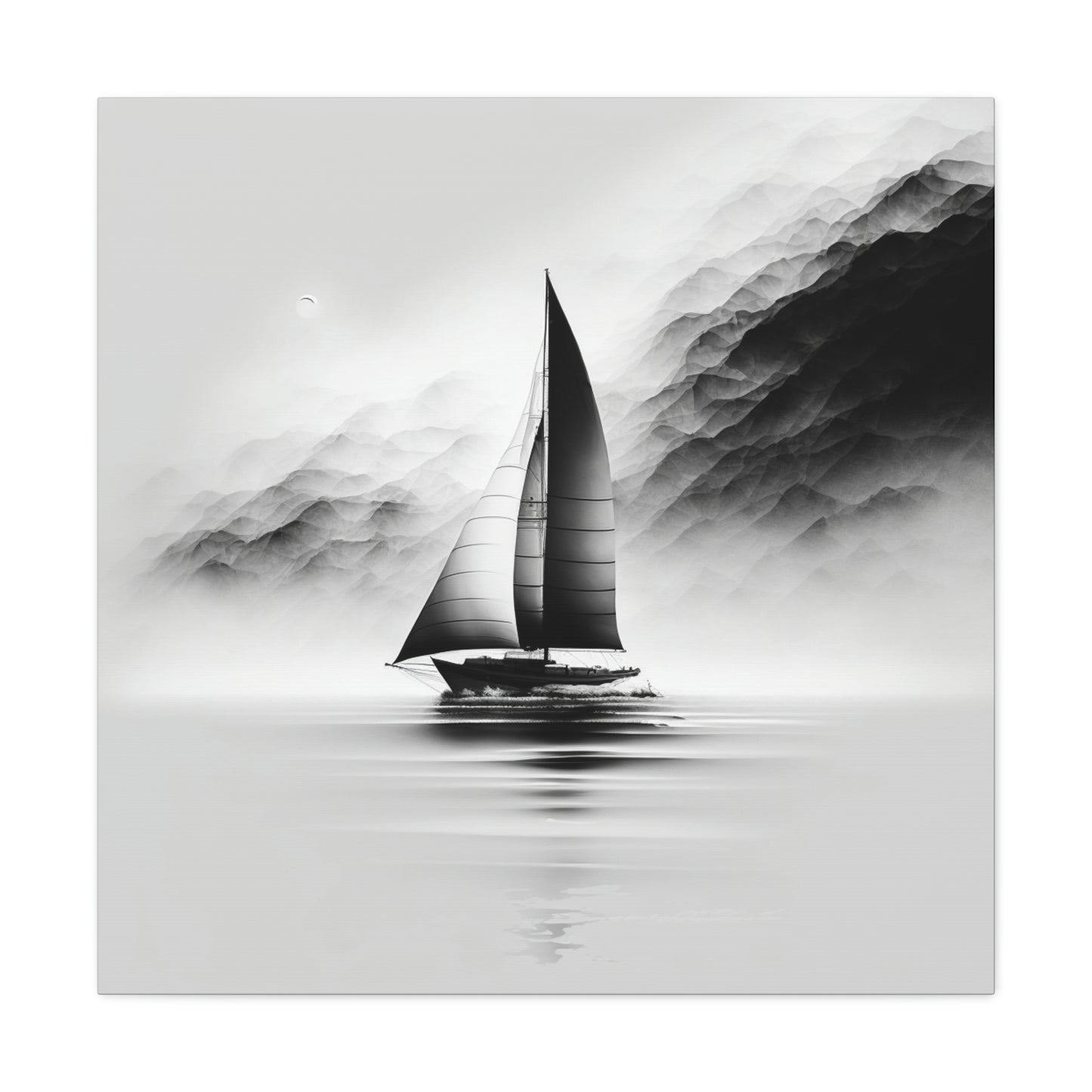 Black and white sailboat