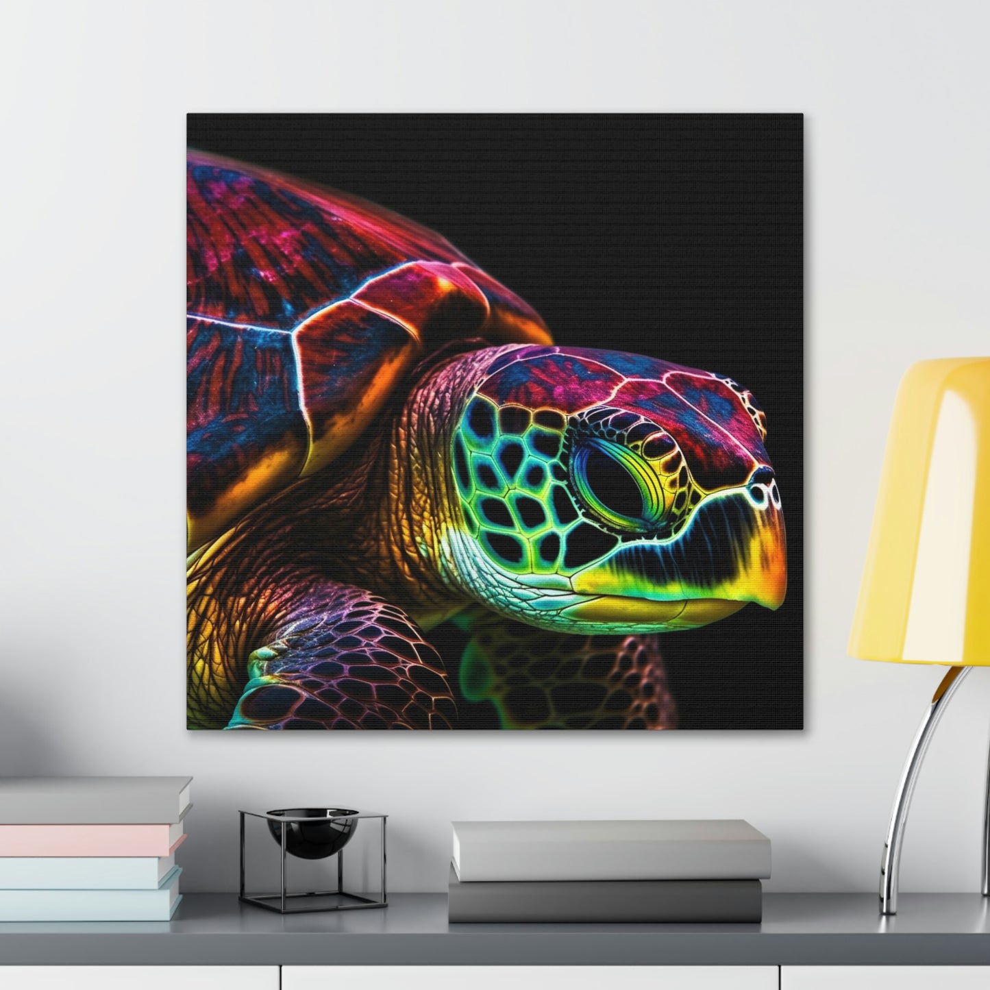 Canvas Gallery Wraps Neon Sea Turtle 3