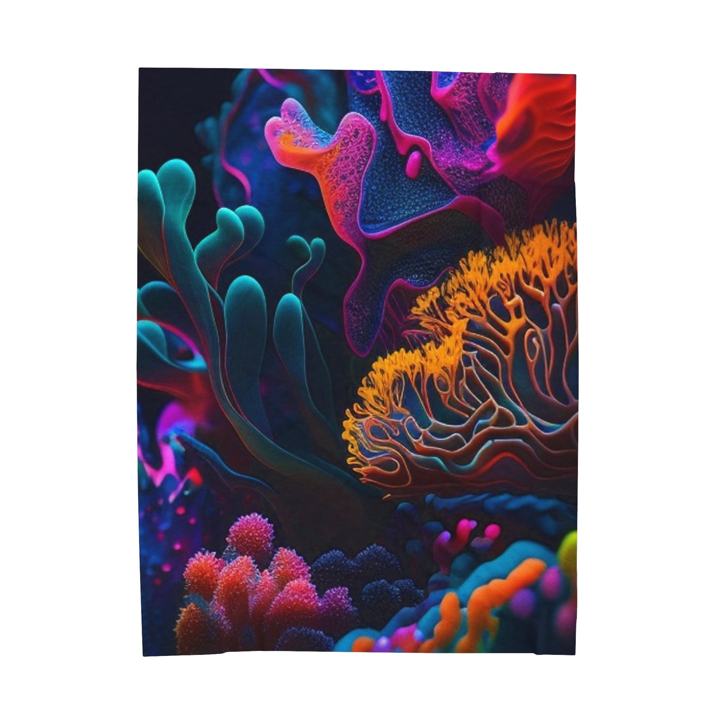 Velveteen Plush Blanket Macro Coral Reef 2