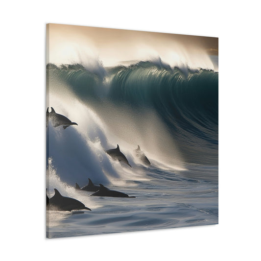 Canvas Gallery Wraps Dolphin Wave 2