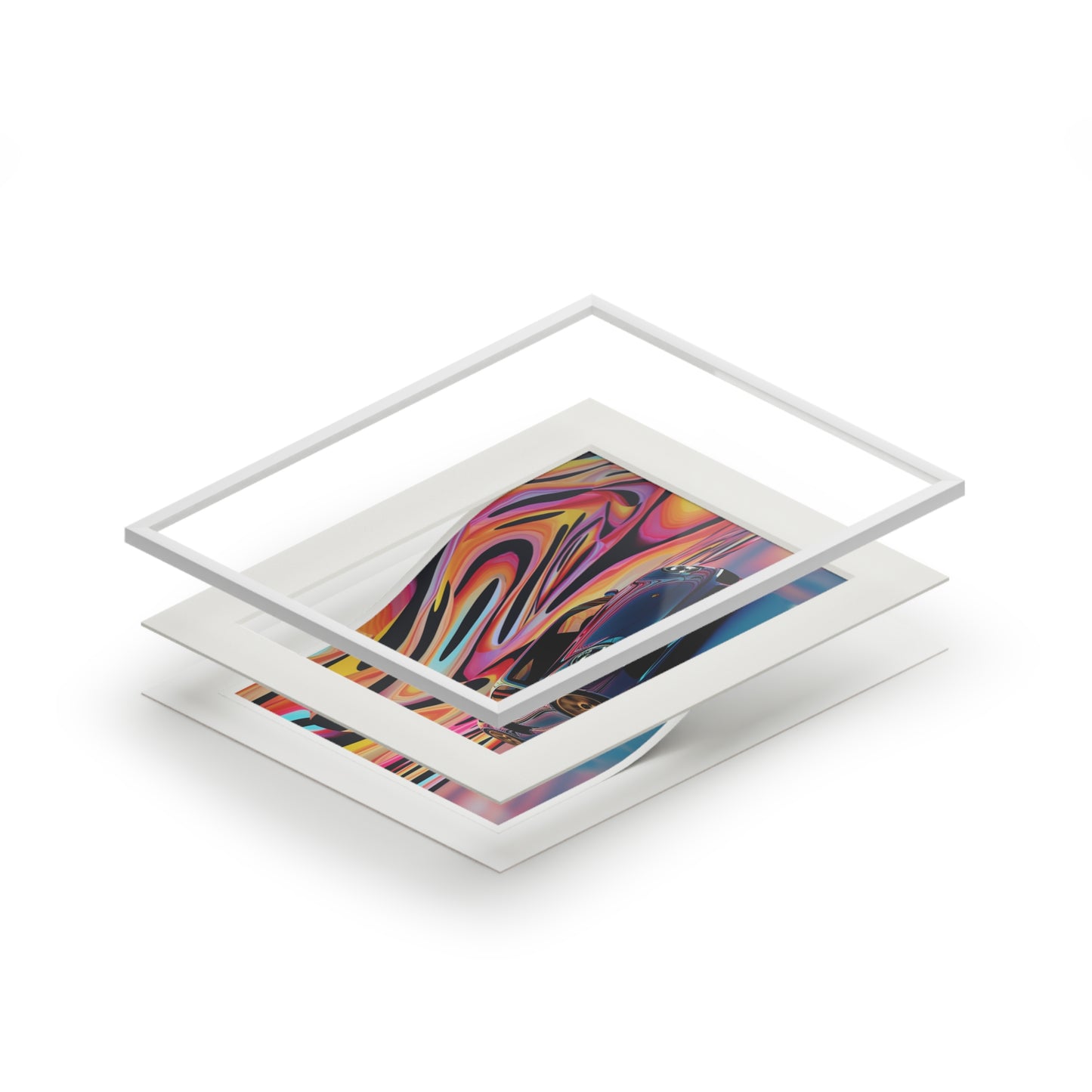 Fine Art Prints (Passepartout Paper Frame) Porsche Water Fusion 2