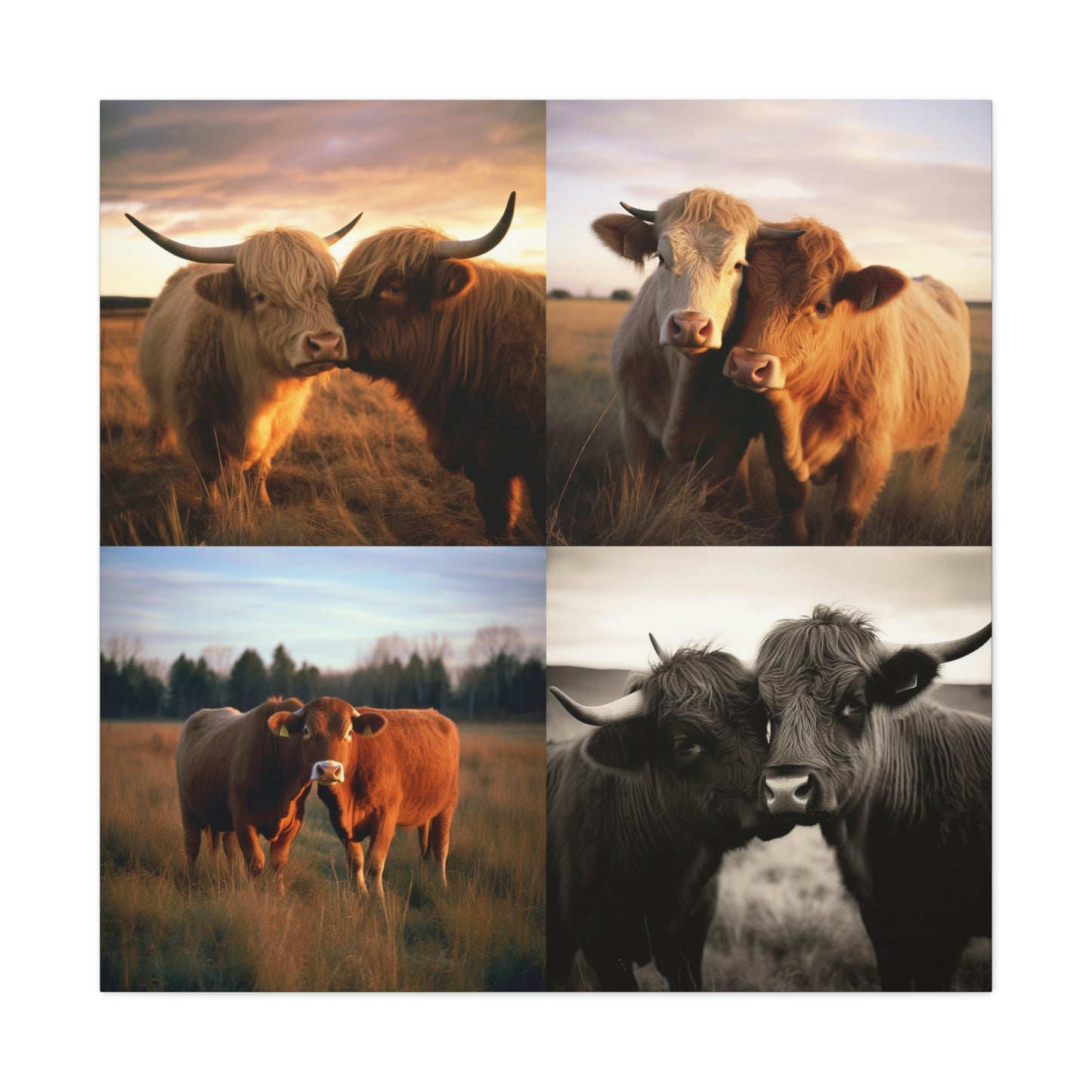 Canvas Gallery Wraps Cow Love 4 Pack