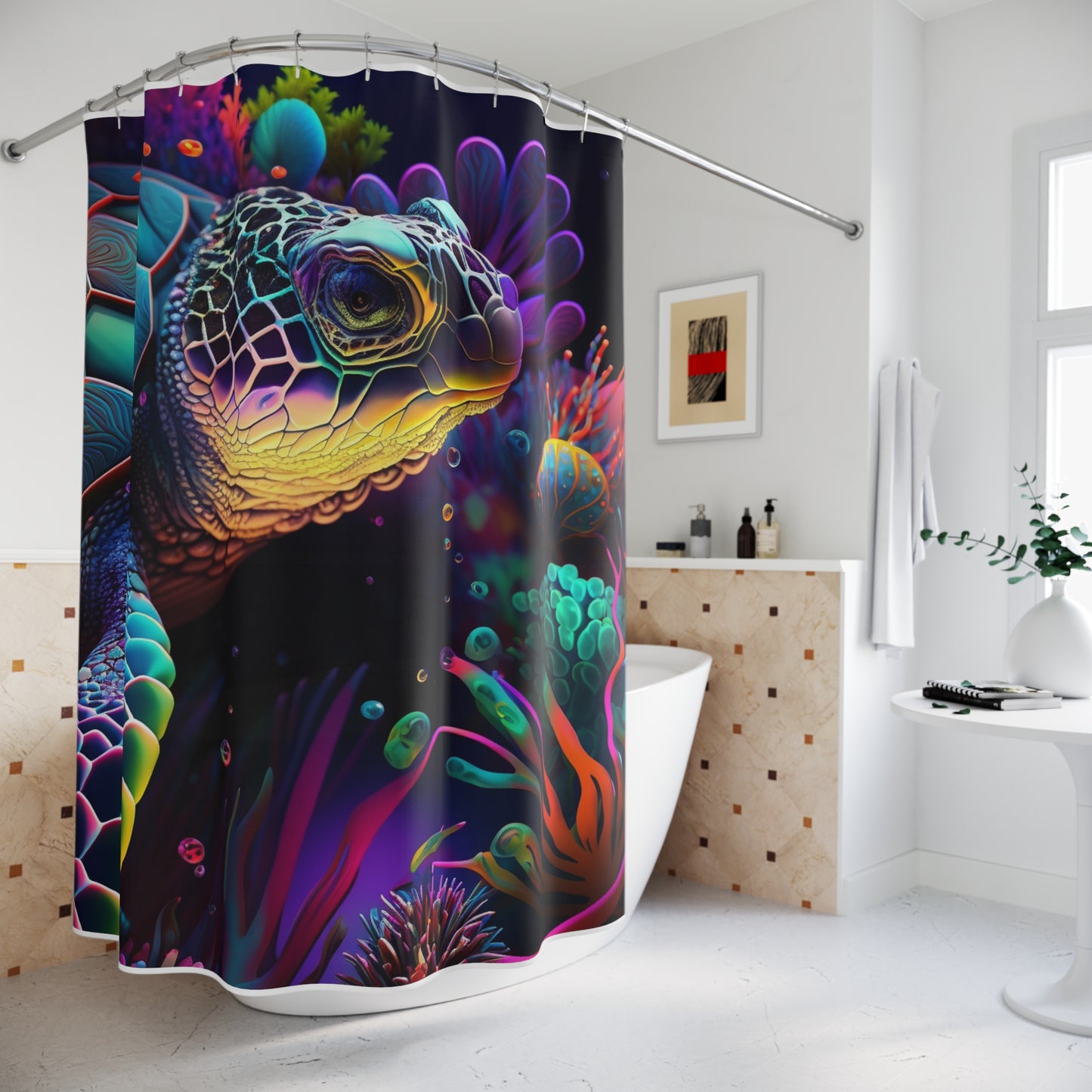 Polyester Shower Curtain Macro Sea Life 4